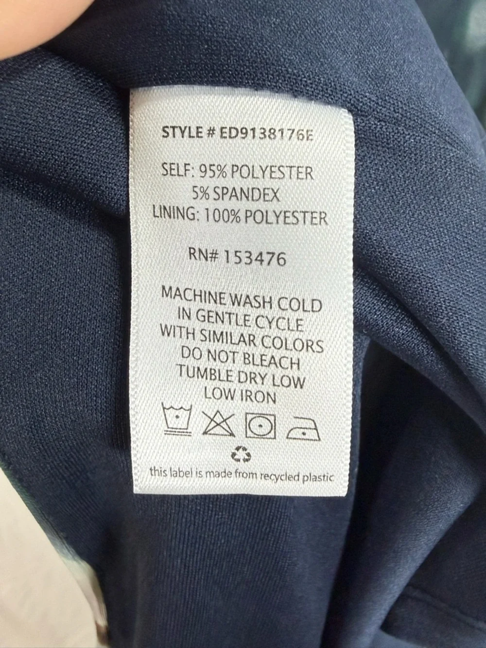 EVEREVE Ruched Abstract Print Midi Dress Mock Neck Stretch Dress Small - Picture 5 of 5